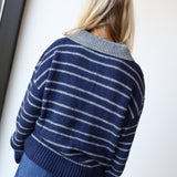 Deanna Striped Sweater - Navy