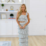 Mindy Ruffled Knit Set - Dusty Mint