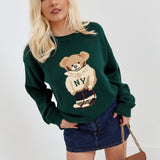 Mary Bear Graphic Sweater - Green