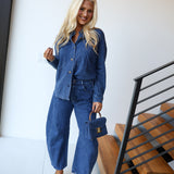 Dani Denim Button Down Top - Denim