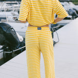 Fancy Striped Button Pants - Malibu Golden Yellow