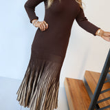 Taylor Long Sleeve Maxi Dress - Dark Brown