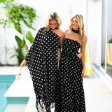 Ruby Polka Dot Maxi Dress- Black/White