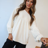 Logan Off The Shoulder Crewneck - Cream
