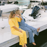 Fancy Striped Button Pants - Malibu Golden Yellow