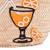 Handwoven Spritz Basket with Orange Cocktail Design