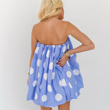 Livvy Mini Bubble Dress - Purple Polka Dots