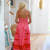 Meg Printed Midi Dress - Pink