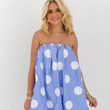 Livvy Mini Bubble Dress - Purple Polka Dots