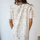Western Embroidered Mini Dress - Taupe