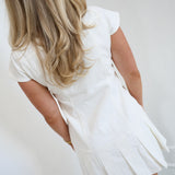 Katie Corduroy Mini Dress - White