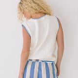 May Striped Micro Shorts - Lt Blue