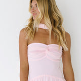 Zoey Strapless Maxi Scarf Dress - Baby Pink