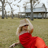 Sophie Square Neck and Wide Leg Pants Set - Red