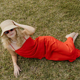 Sophie Square Neck and Wide Leg Pants Set - Red