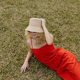 Sophie Square Neck and Wide Leg Pants Set - Red