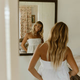 Lux Wide Leg Striped Pants - White/Lt Blue Stripes