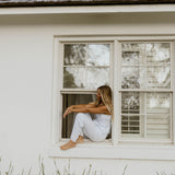 Lux Wide Leg Striped Pants - White/Lt Blue Stripes