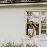 Lux Wide Leg Striped Pants - White/Lt Blue Stripes