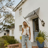 Maggie Linen Tie Top - Light Beige