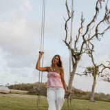 Esme Flare Strapless Top - Pink