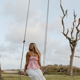 Esme Flare Strapless Top - Pink