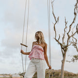 Esme Flare Strapless Top - Pink