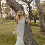Thea Overlay Sequin Chiffon Maxi Dress - Sage