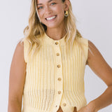 Sophia Sweater Vest Top - Butter Yellow