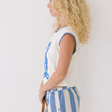 May Striped Micro Shorts - Lt Blue