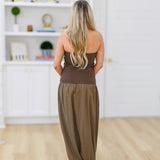 Kalia Strapless Midi Dress-Mocha