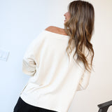 Logan Off The Shoulder Crewneck - Cream