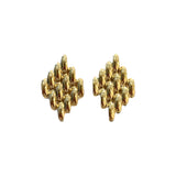 Gold Plated Woven Gold Stud Earrings