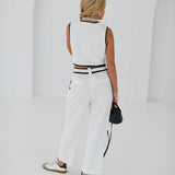 Marlo Button Top - White