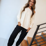 Logan Off The Shoulder Crewneck - Cream