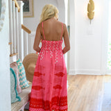 Meg Printed Midi Dress - Pink