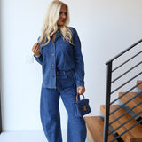 Dani Denim Button Down Top - Denim