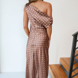 Layla Polka Dot Maxi Dress - Chocolate