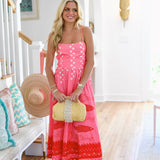 Meg Printed Midi Dress - Pink