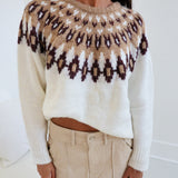 Ila Knit Pullover Sweater - Cream Multi
