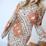 Willow Western Bandana Mini Dress - Burnt Orange