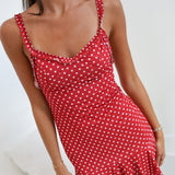 Ashley Polka Dot Mini Dress - Red