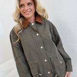 Savannah Paneled Jacket - Olive