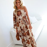 Jayda Maxi Dress - Coffee Cream Brown