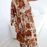 Jayda Maxi Dress - Coffee Cream Brown