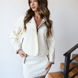 Alix Gingham Zipper Jacket - Off White