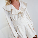 Lila Linen Romper- Two Tone Linen