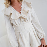 Lila Linen Romper- Two Tone Linen