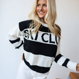 Ski Club Sweater - White-Black