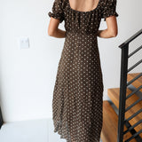 Isolde Polka Dot Maxi Dress - Dark Brown